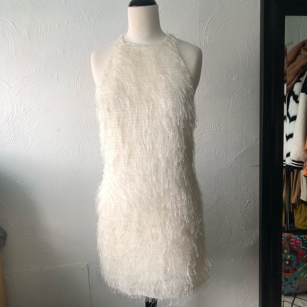 L’Agence Eyelash Fringe Mini Dress